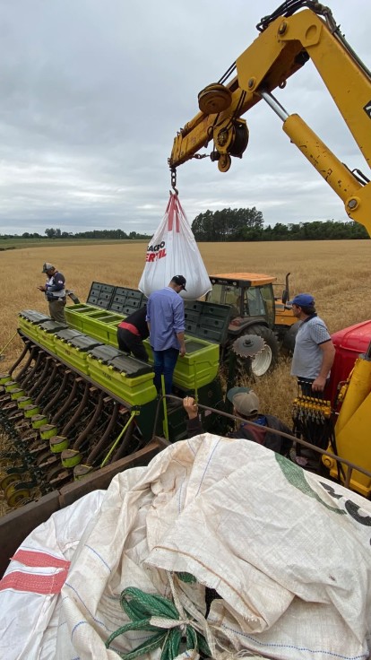 Servicios Tercerizados Agro - carga de sembradora en el campo